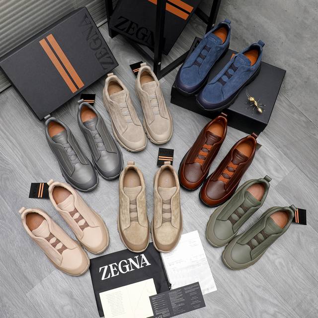 Gucci men's latest casual leather shoes! Available at the counter! One-to-one re