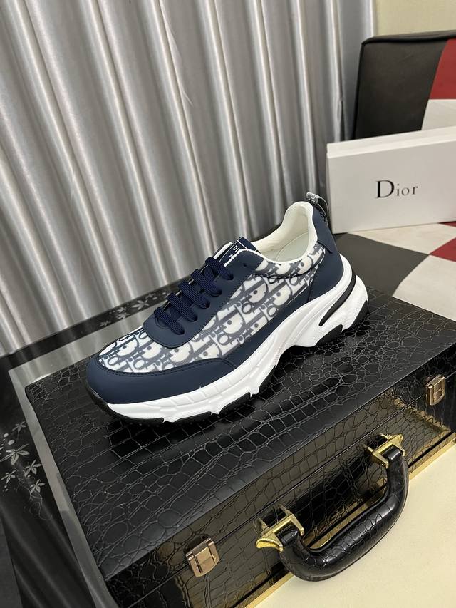 Dior -High-end quality original casual sports sneakers -Upper: lychee calfskin,