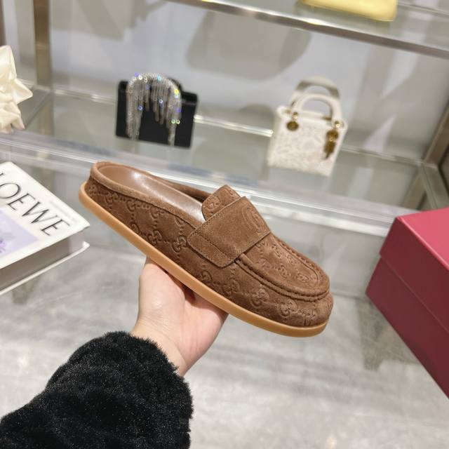 New summer Gucci high version slippers Double G hollow trim Interlocking double