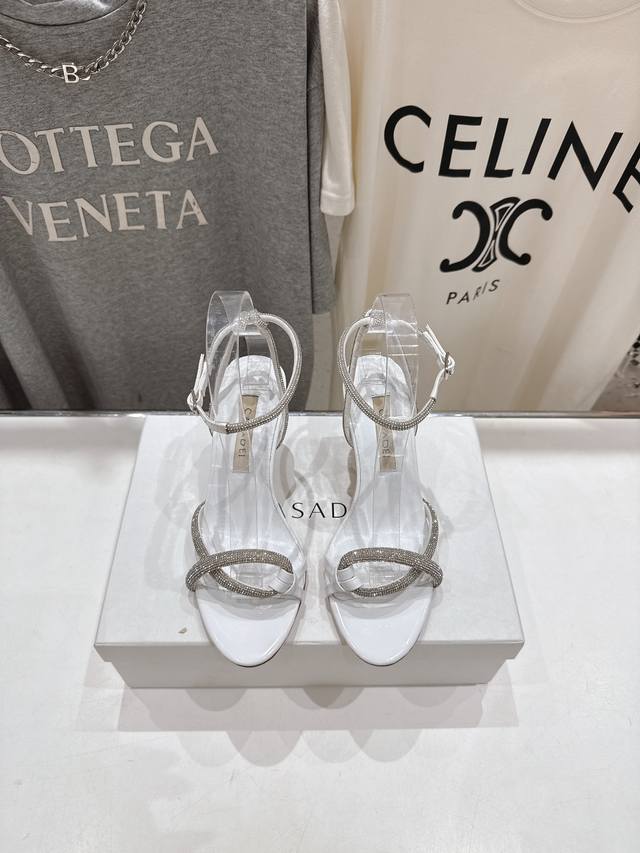 The Row 25Ss new hollow shallow mule split-toe high-heeled shoes made in Donggu