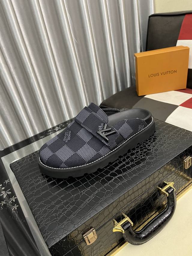 Factory Price Pp: Lv new style closed toe half-slippers Winterbreak Comfert flat