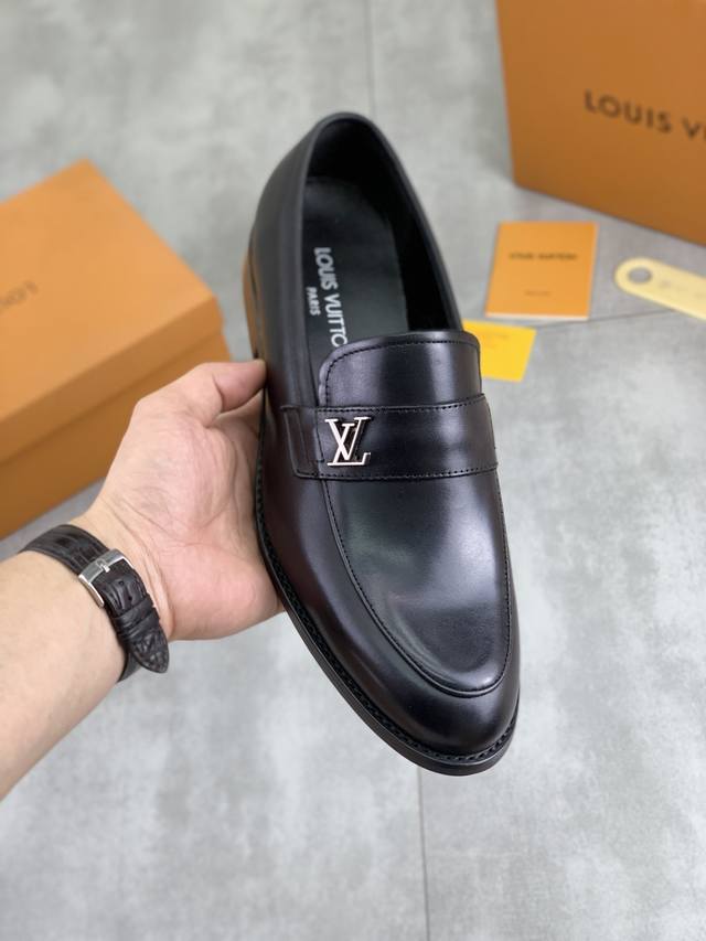 Factory P price P real price sheepskin LV high-end men's formal business leather