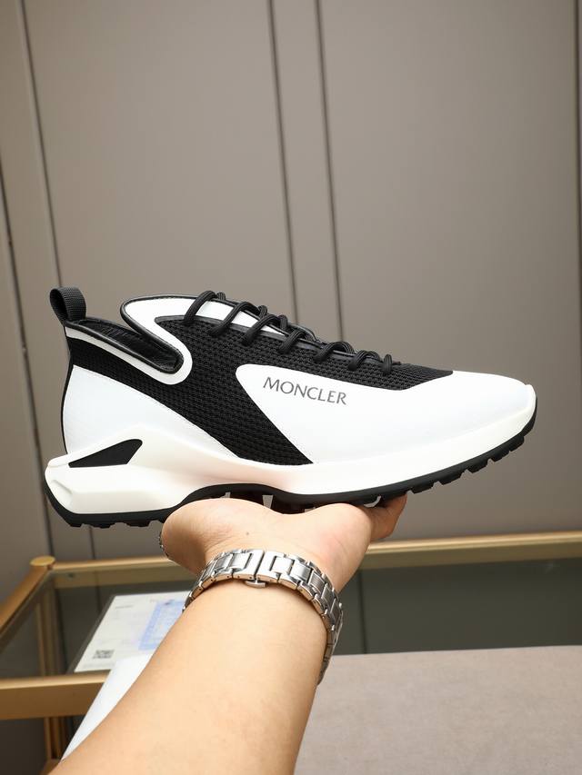 P Moncler men's outdoor lace-up sneakers, comfortable and non-slip, designed for