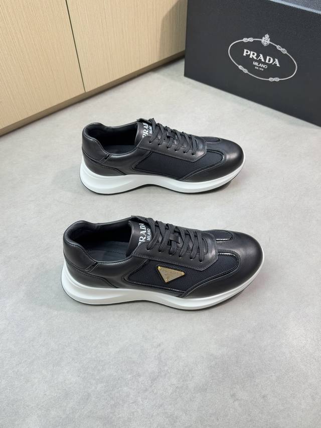Prada -High-end quality original casual sports shoes -Upper: imported Nappa calf