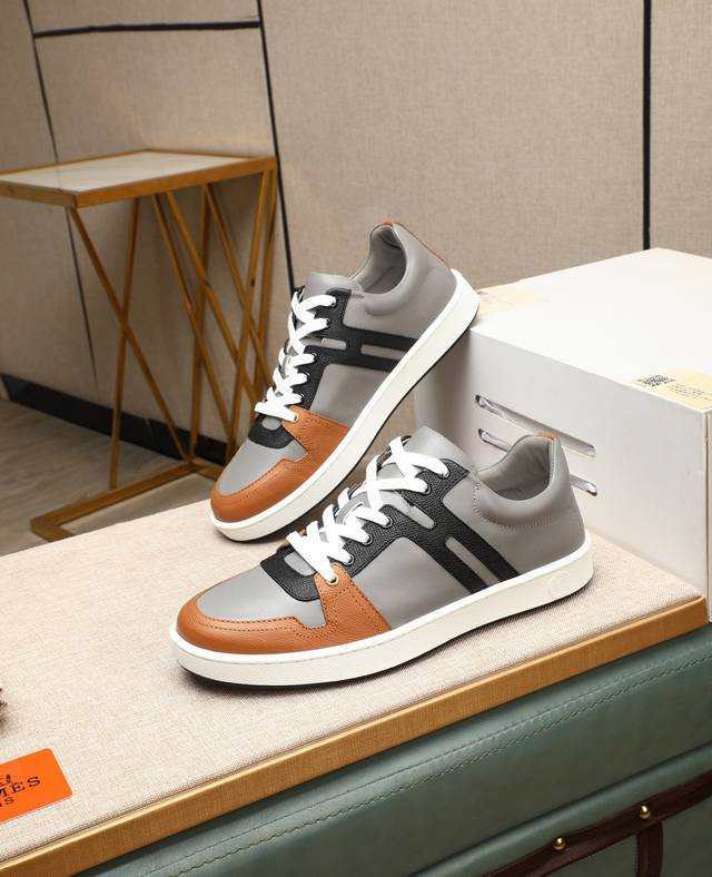 Factory Price PH Hermes Bouncing Sneakers, Men's Casual Sneakers, Upper Made of