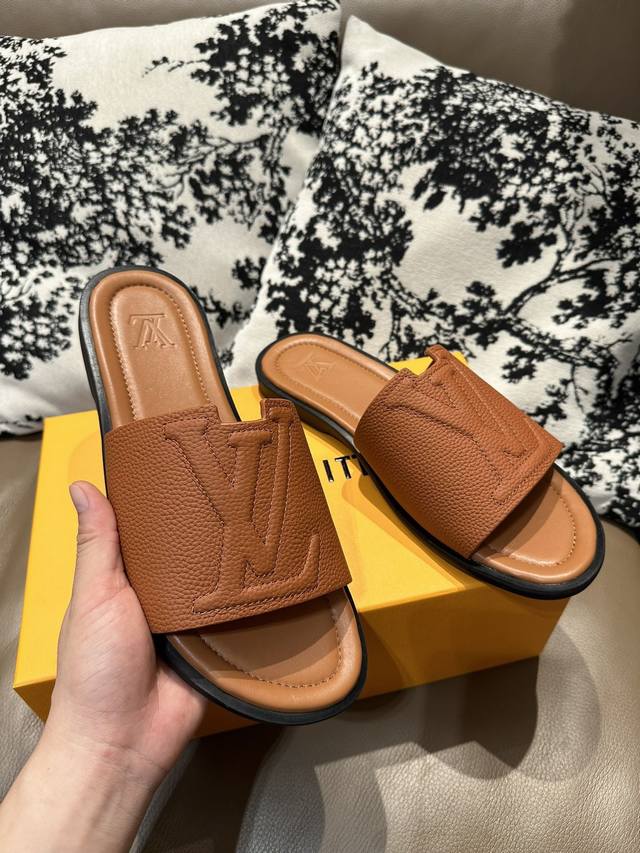 Factory P price P Latest model Louis Vuitton men's slippers Original repurchase
