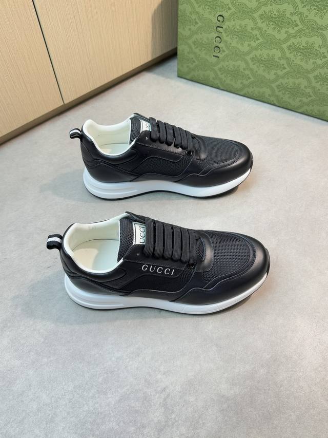 Gucci -High-end quality original casual sports shoes -Upper: Nappa calfskin, bra