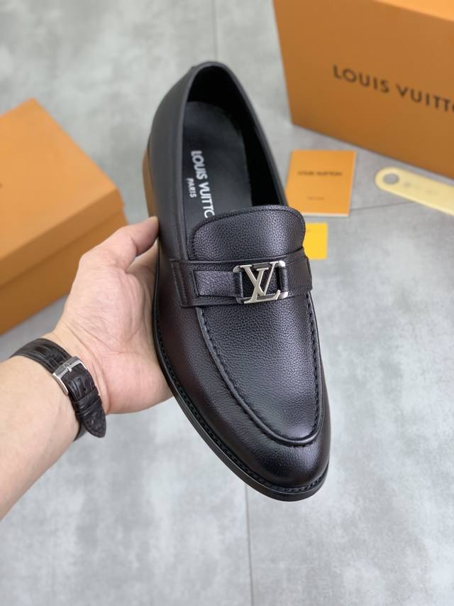 Factory P price P sheepskin LV high-end men's formal business leather shoes, ori