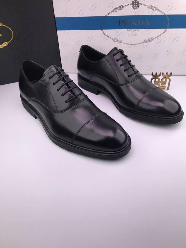 Prad* Soft cowhide, soft sole, soft surface, casual leather shoes. Soft cowhide,