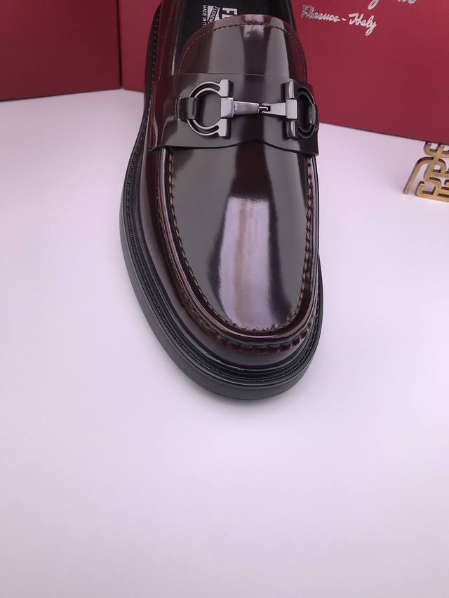 Ferragam* Soft open edge beads High elastic Eva thick sole High-end business sho