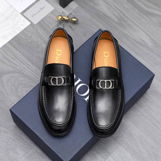 Product trademark: Dior] Business casual slip-on leather shoes Standard size: 39
