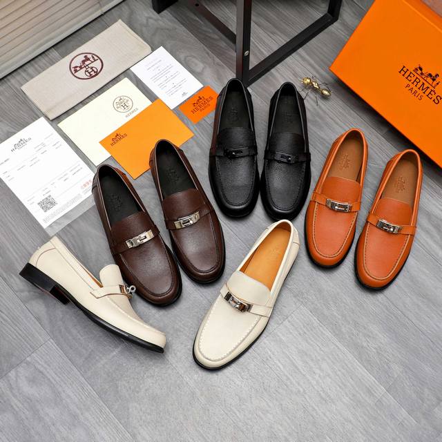 Product trademark: Hermes Hermes casual slip-on leather shoes Standard size: 39-