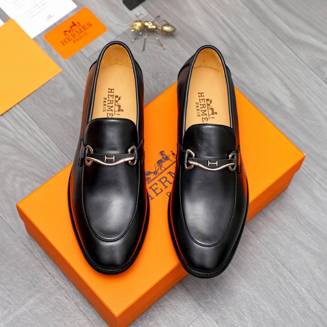 Product trademark: Hermes Hermes business slip-on leather shoes Standard size: 3