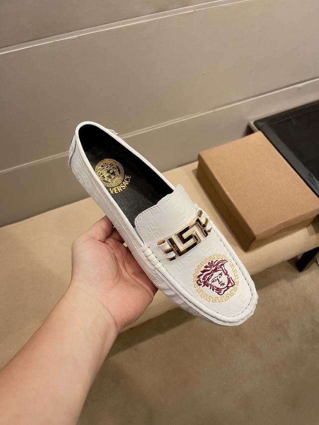 1812723FFF, brand Versace, official original hit, upper first layer imported cow