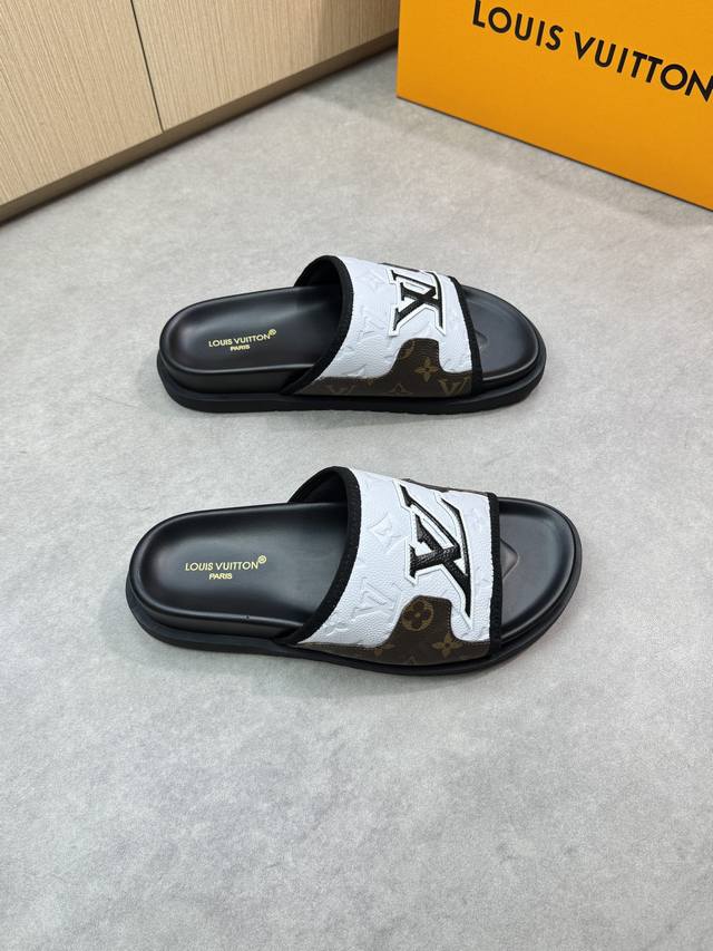 Louis Vuitton -High-end quality original casual sandals -Upper: calfskin with pe