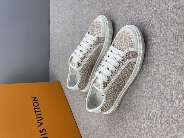 Louisvuitton 2025 summer new genuine leather patchwork casual sports shoes with