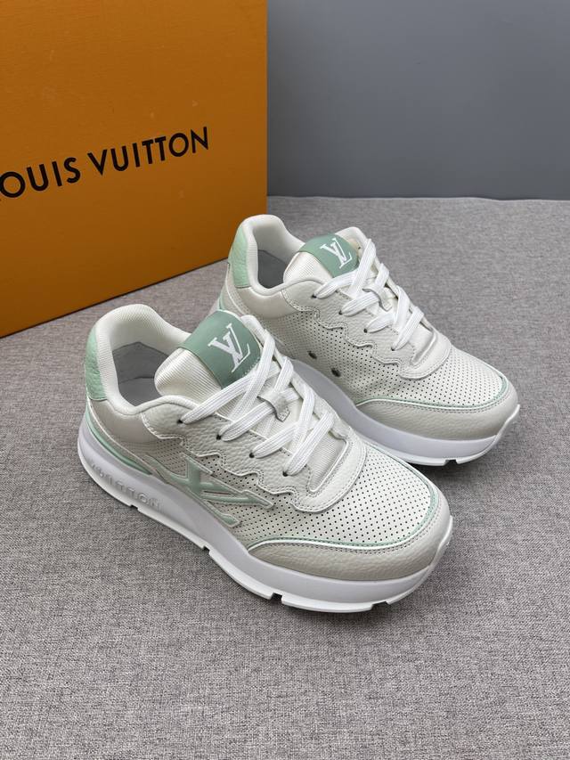 Louisvuitton couples' shoes, 2025 new spring genuine leather breathable sports s