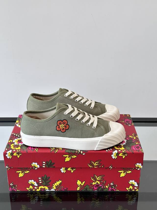 Kenzo tiger head casual canvas shoes, crabapple flower biscuit shoes, unique sol