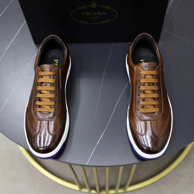 factory price Pp: Prada classic men's lace-up casual shoes