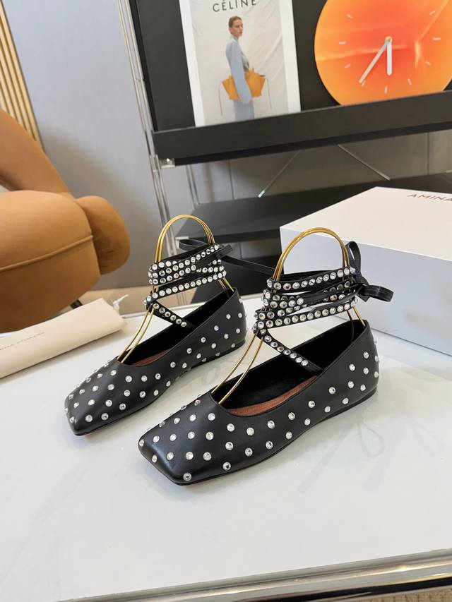 Brand: Amina Muaddi Amina Muaddi square toe strappy diamond shoes! Countless fam