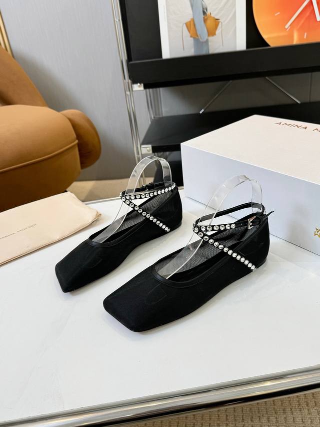 Brand: Amina Muaddi Amina Muaddi square toe strappy diamond shoes! Countless fam