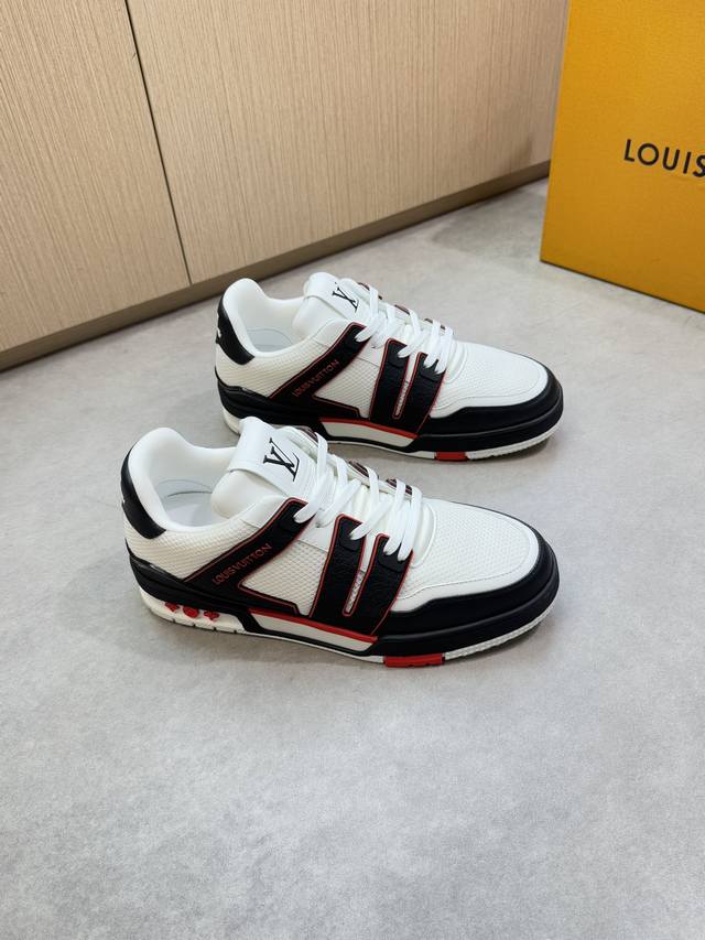 Louis Vuitton -High-end quality original casual sports shoes -Upper: Nappa calfs