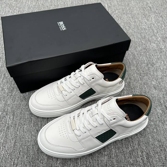Real Price Boss Men's Spring and Autumn Leather Low-top Casual Sports Shoes Top