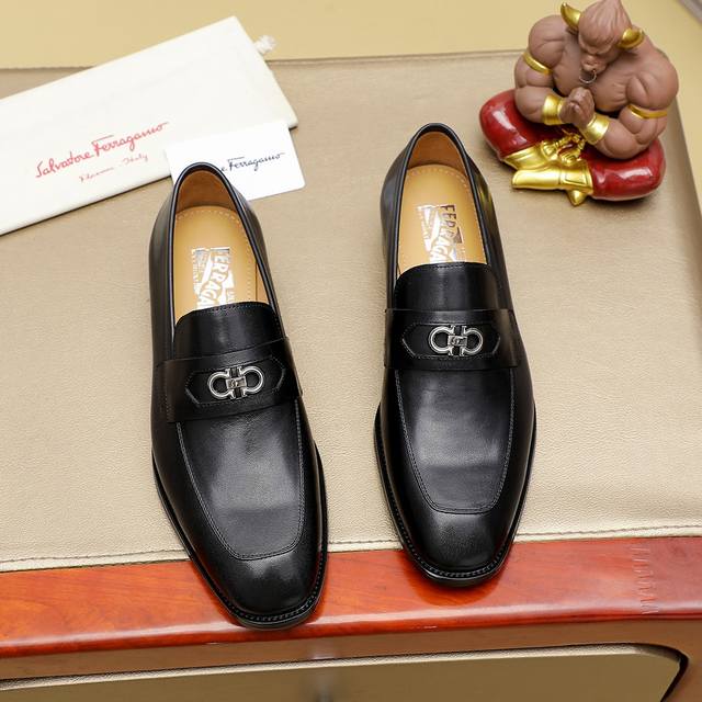 Factory Price Ferragamo Ferragamo top men's business leather shoes are the origi