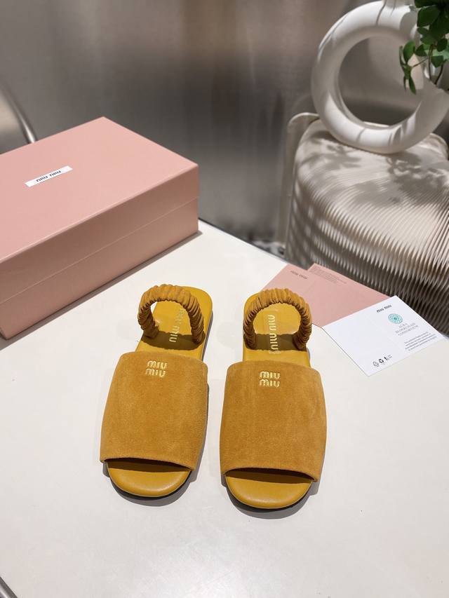 Factory Miu Miu 2025 Early Spring Show New Slip-On Slippers Official Spring and