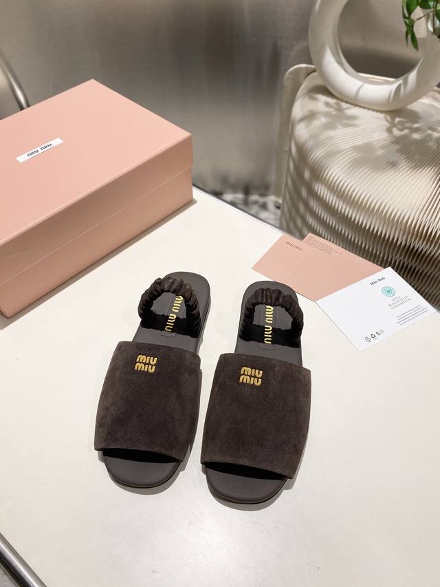 Factory Miu Miu 2025 Early Spring Show New Slip-on Slippers Official Spring and