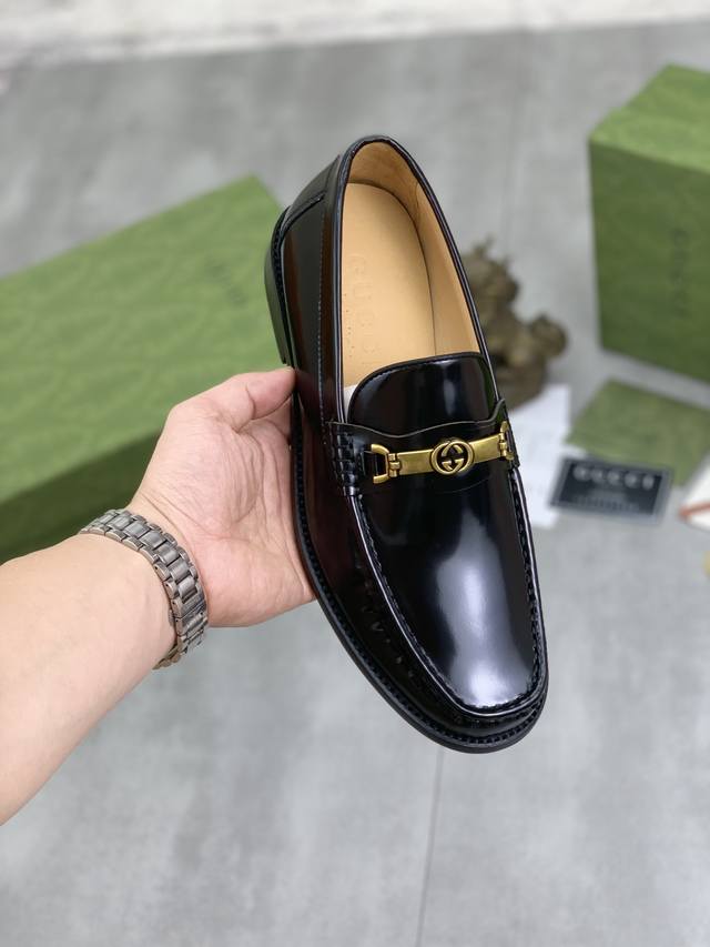 Factory P price P real price high version original Gucci new leather shoes Brand