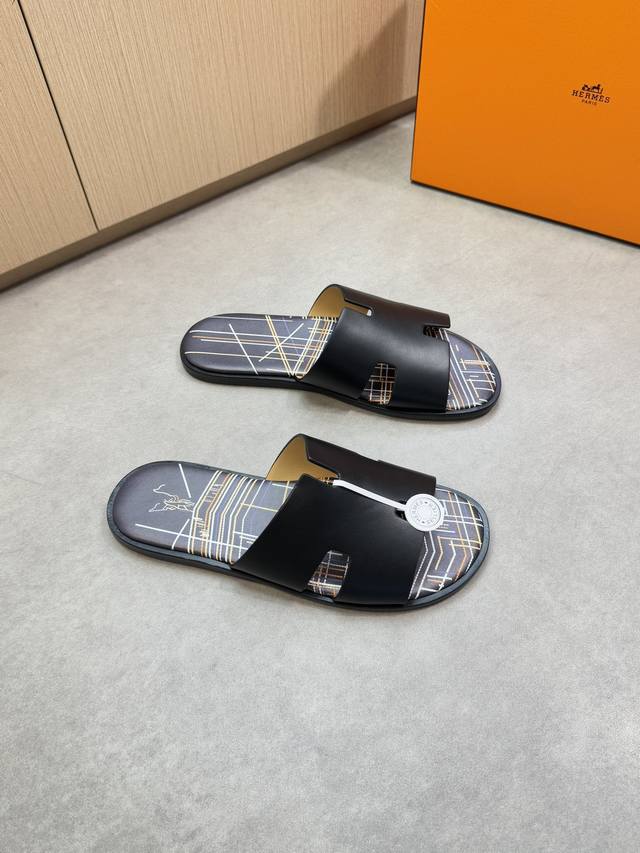 Hermes -High-end quality original casual sandals -Upper: imported Nappa calfskin