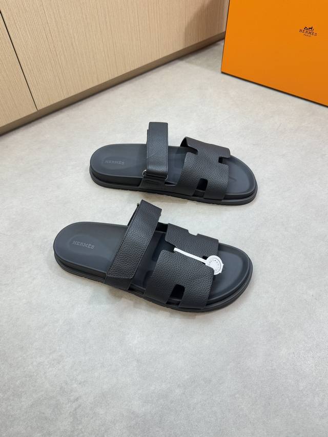 Hermes -High-end quality original casual sandals -Upper: imported litchi calfski