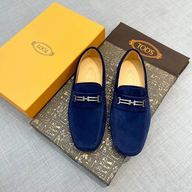 Tod* New Men's Tods Shoes, new high-end quality nubuck leather, apricot cow lini