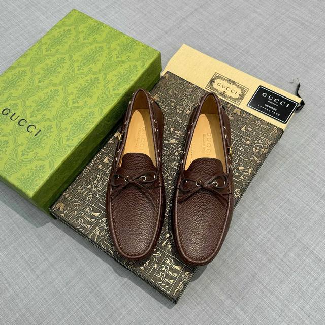 Gucc* New men's moccasins, high-end quality, top version on the market, hand-mad