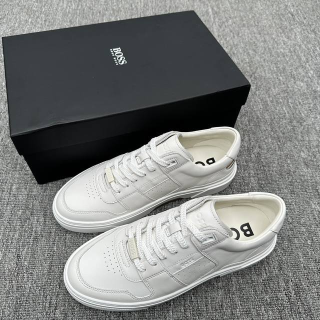 Real Price Boss Men's Spring and Autumn Leather Low-top Casual Sports Shoes Top