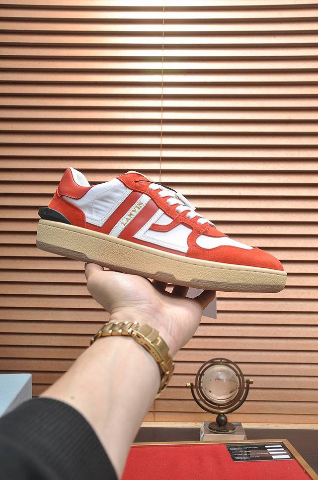 Factory Price P Lanvin's latest lace-up fashion casual couple sneakers, high-qua