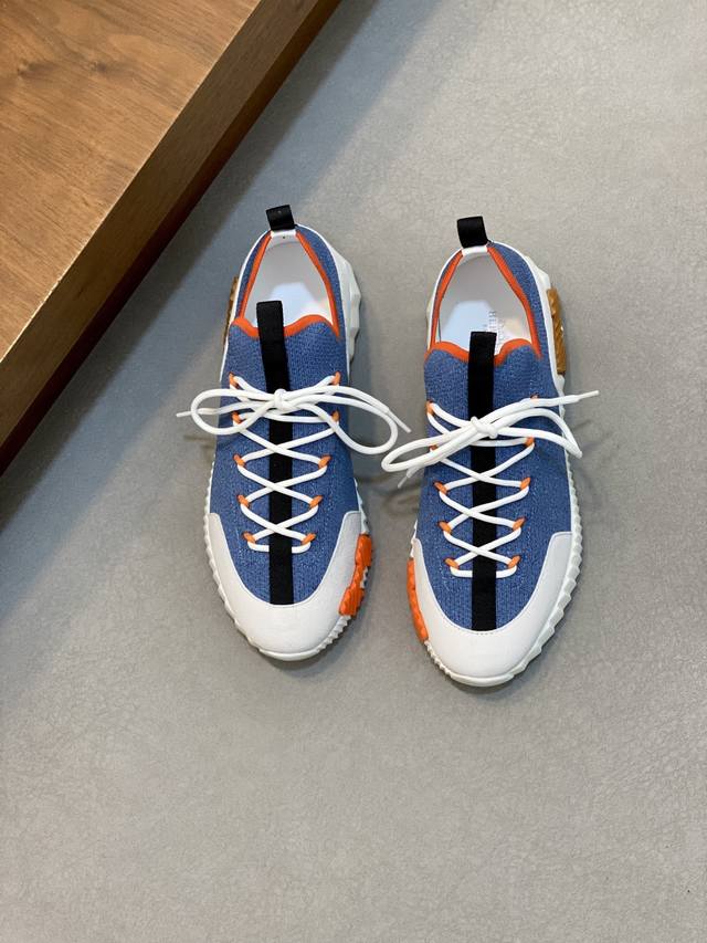 Hermes -High-end quality original casual sports shoes -Upper: suede calfskin, br