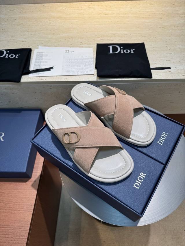 Dior Alias Men's Leather Slippers This Alias sandal is a new summer product, sho
