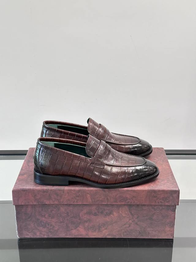 Stefano Ricci crocodile leather men's casual leather shoes ~ high-end luxury bra