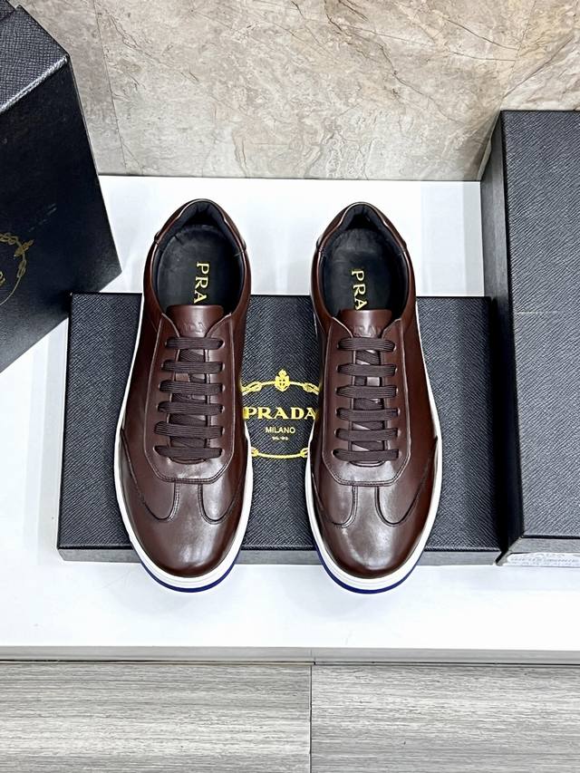 Prada classic men's lace-up casual shoes