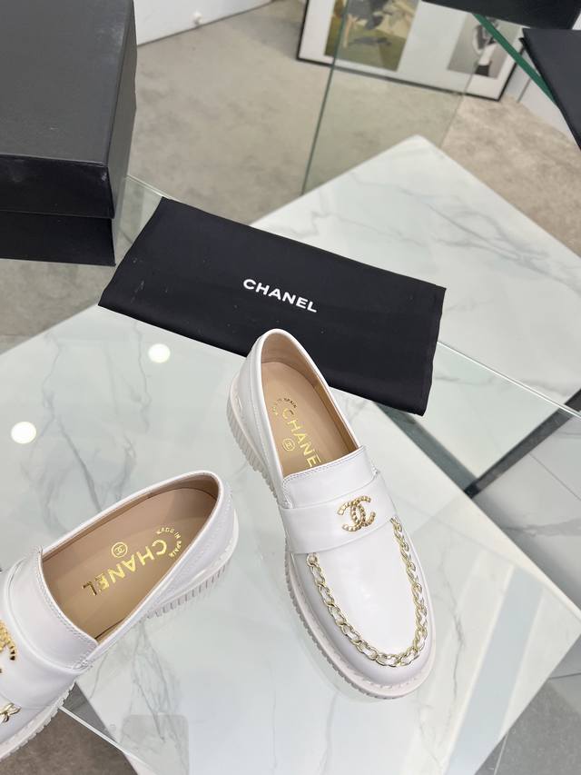 Top version Chanel | Chanel classic color matching double C Loafers Loafers love