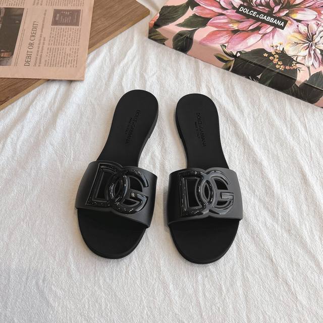 New Arrival - Exclusive Dg 1:1 replica New 3D Logo flat slippers Perfect details
