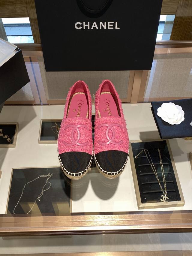 Chane* New Spring Espadrilles Fisherman Shoes Chanel Classic Style! Exclusive pu