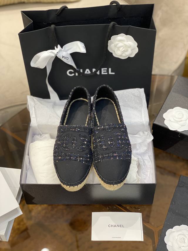 Chane* Spring Espadrilles Fisherman Shoes Chanel Classic Style! Exclusive purcha