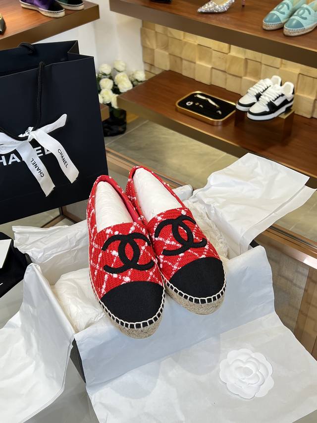 Chane* Spring Espadrilles Fisherman Shoes Chanel Classic Style! Exclusive purcha