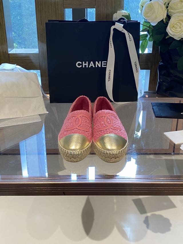 Chane* Spring new product Espadrilles fisherman shoes, Chanel classic style! Exc