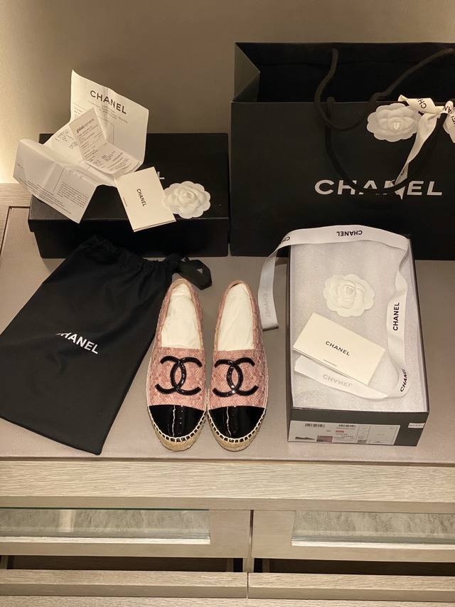 Chane* Spring new product Espadrilles fisherman shoes, Chanel classic style! Exc
