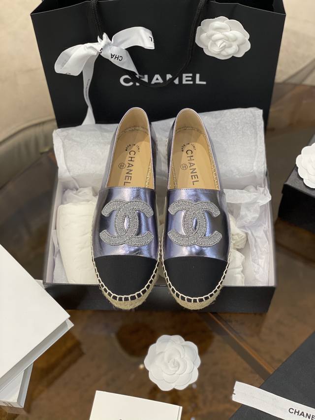 Sheepskin embroidered logo style Chane* Spring and summer new product Espadrille
