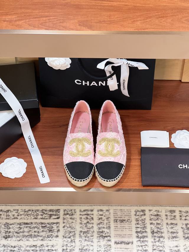 Chane* 24C Spring new product Espadrilles fisherman shoes, Chanel classic style!